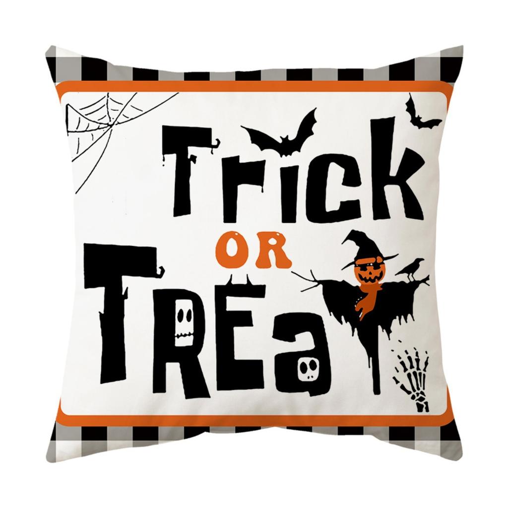 17.7*17.7in Halloween Pillow Set  Cushaw Head Series Linen Material Halloween Pillow Cover (Without Pillow Core)