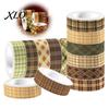 Künstlerische Schreibwaren 12 Stück Verschiedene Muster Washi Masking Tapes, Dekoratives Japanisches Papierband, 15 mm DIY Bastelmaterialien Breites Geschenkband
