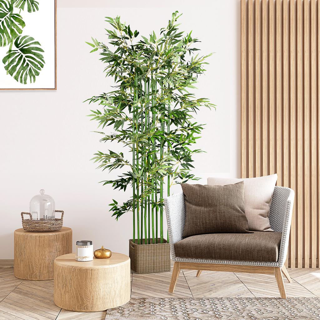 Artificial Bamboo, Artificial Plant, Decorative Plant, Realistic Look, Low Maintenance, for Home Use, 180 Cm High, Green