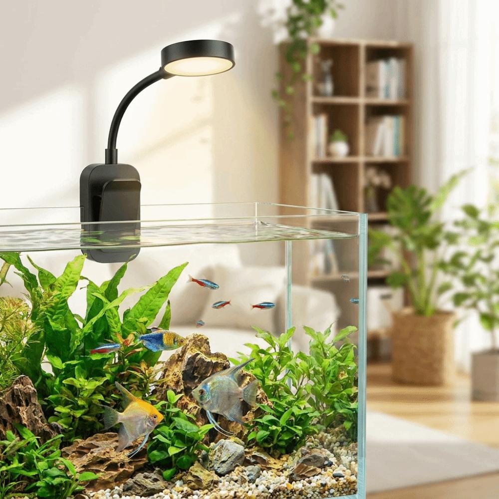 Flexible Stem Fish Tank Clip Lamp 360° Rotatable LED Fish Tank Light  Fish Tank Landscaping
