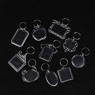 5Pcs Blank Photo Frame Keychain Clear Acrylic Keyring Insert Photo Split Key Pendant Diy Key Holder Couple Anniversary Gifts