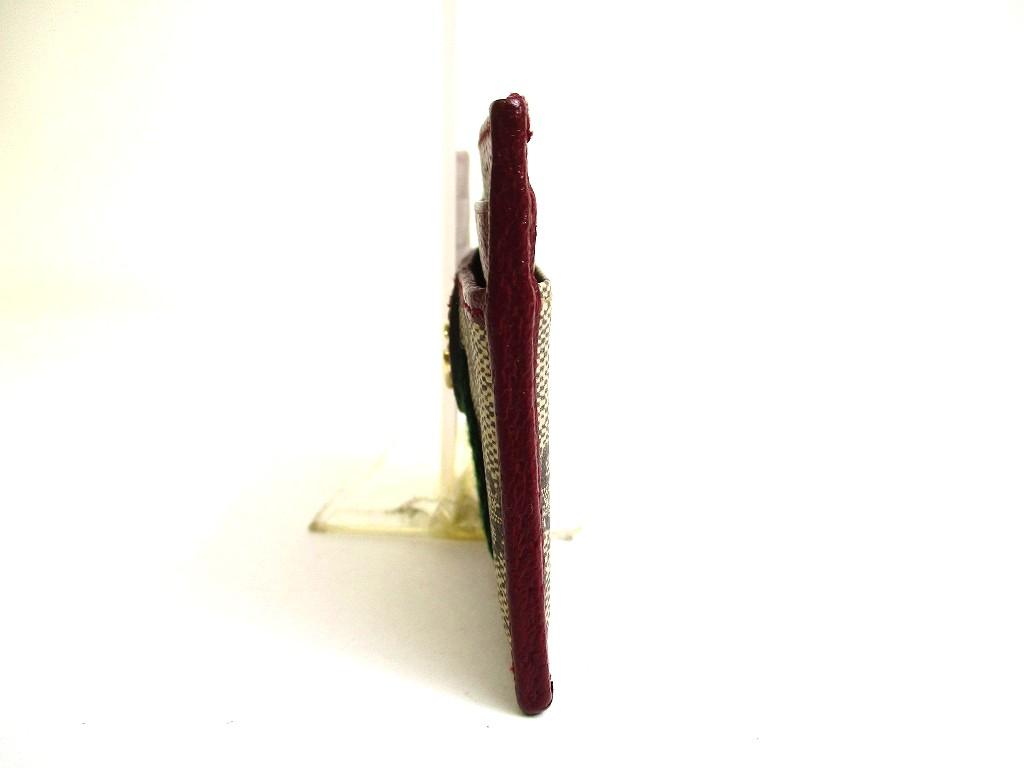 Authentic GUCCI Ophidia Bordeaux Leather Business Card Case #b153  Open box