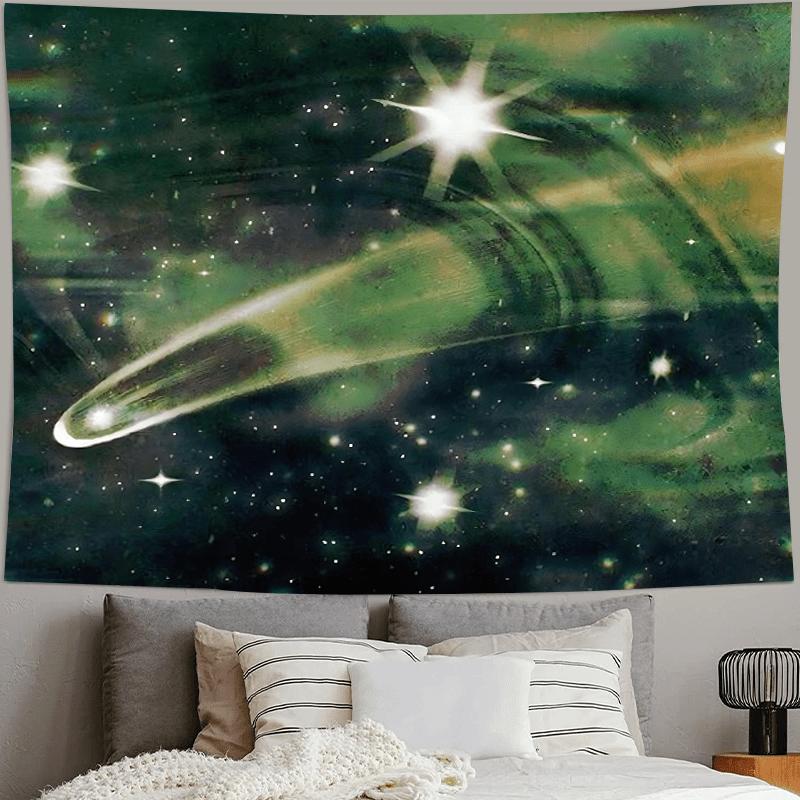 

VIKAMA Cosmic Aurora Tapestry Nebula Gradient Glow Living Room Sofa Backdrop SciFi Theme Starry Sky Room Decor 74x94cm(29x37in)