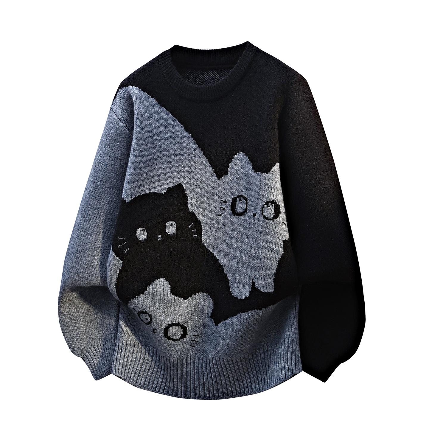 

Men s Plus Velvet Thick Knit Sweater - Loose Fit for Teens, Students, and Juniors (Autumn/Winter) XL for 120-135 jin