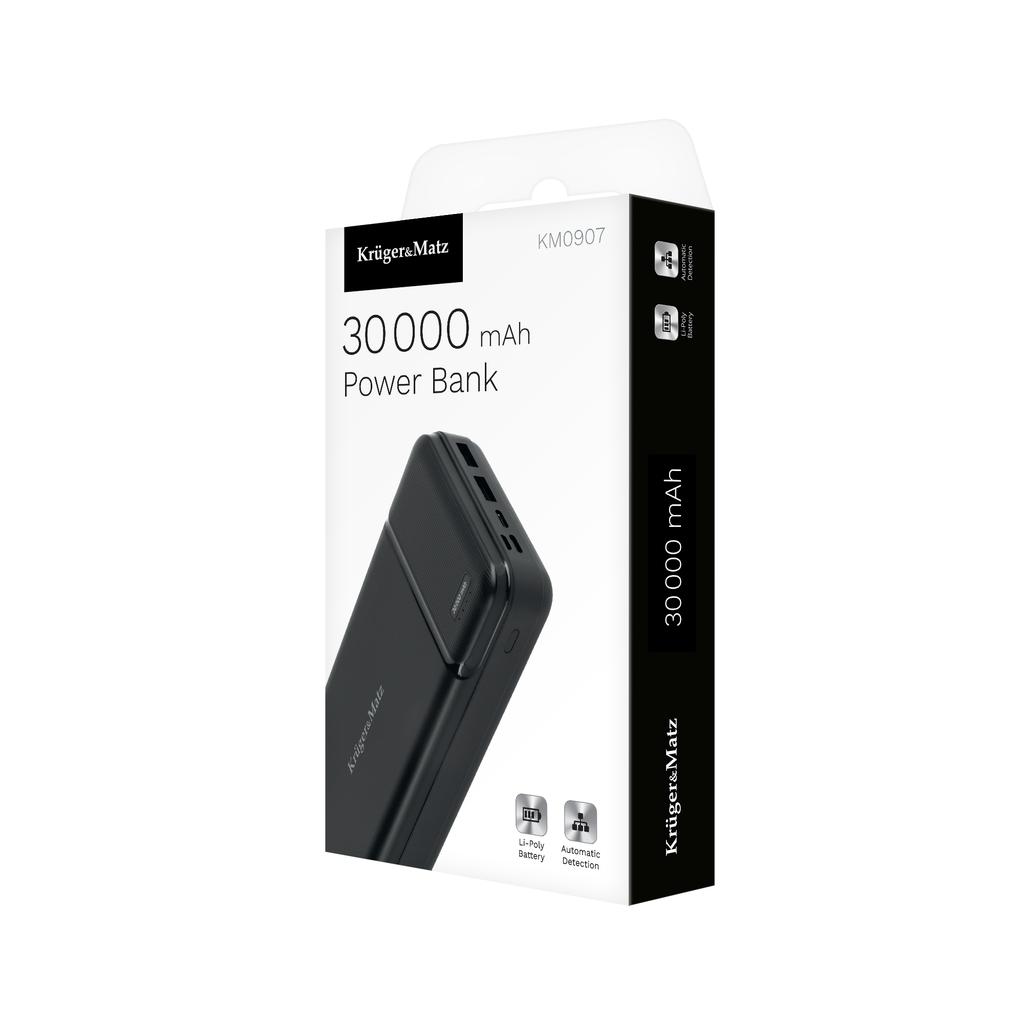 Power bank 30000mAh 2xUSB USB-C cable KrugerMatz