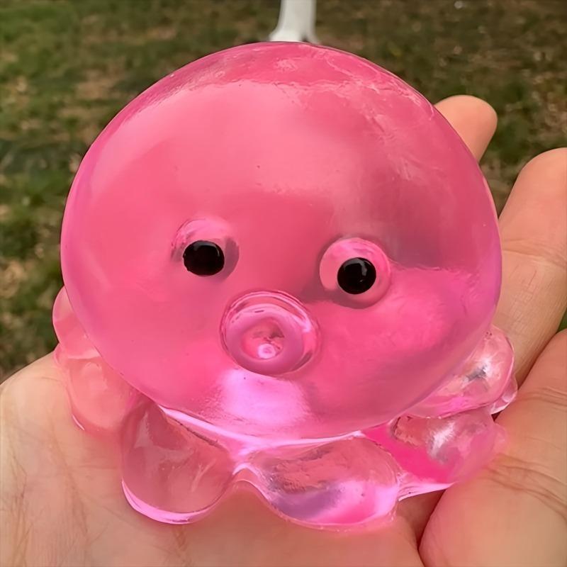 Polpo Squishy Giocattolo Fidget Gomma Trasparente Cristallo Polpo Giocattolo Rilassante per le Mani Morbido Rimbalzo Lento Giocattolo da Spremere per Bambini Adulti Giocattolo da Pizzicare