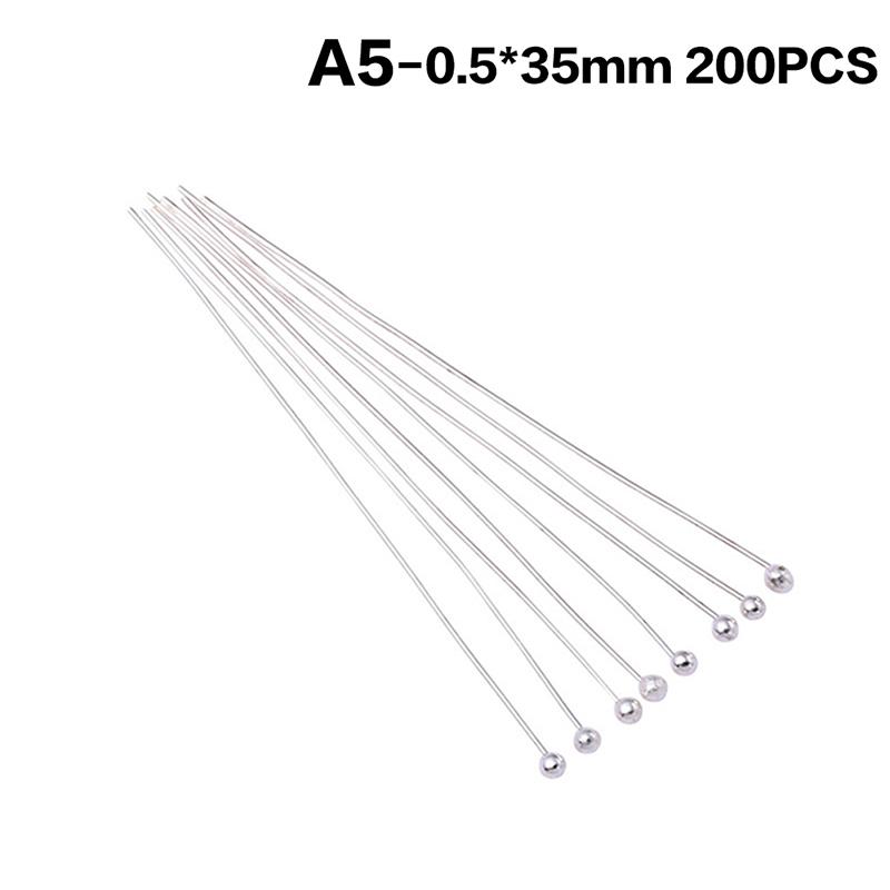 200Pcs Metal Ball Head Pins Gold Silver Durable Rustproof For Diy Jewelry Making Earring Necklace Craft Projects