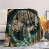 1PC 3D visual effects  Print FlAannel Blanket, High quality Comfortable for All Seasons, Home Decor, Warmth and Comfort