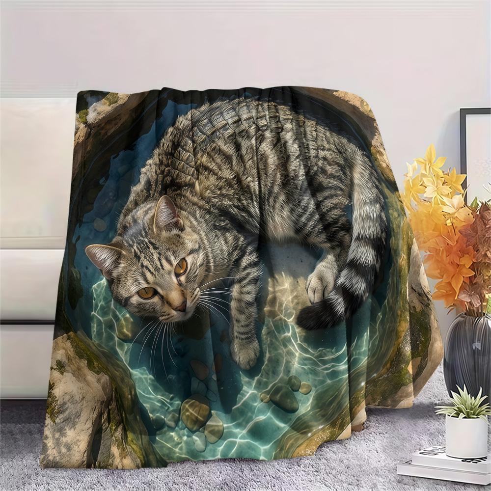 1PC 3D visual effects Print FlAannel Blanket, High quality Comfortable for All Seasons, Home Decor, Warmth and Comfort