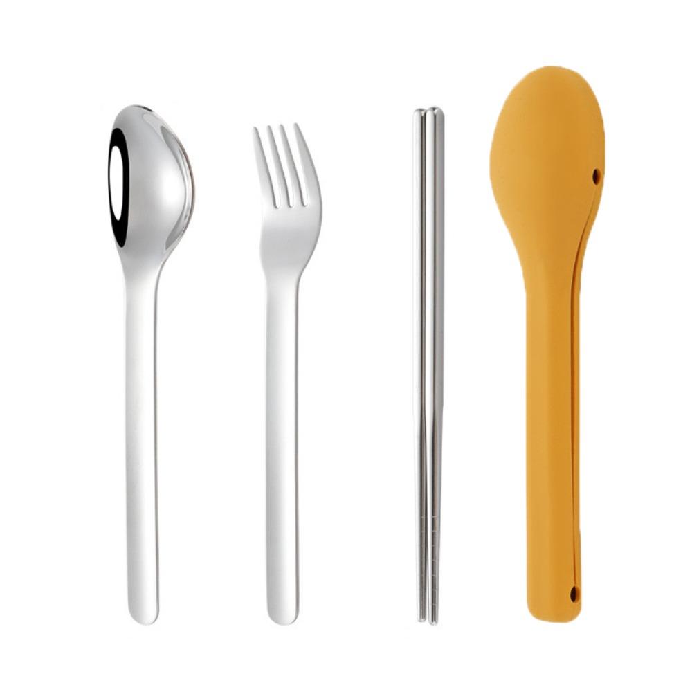 3pcs/set 304 Stainless Steel Children's Tableware Set Rust-proof Flatware Set  Camping