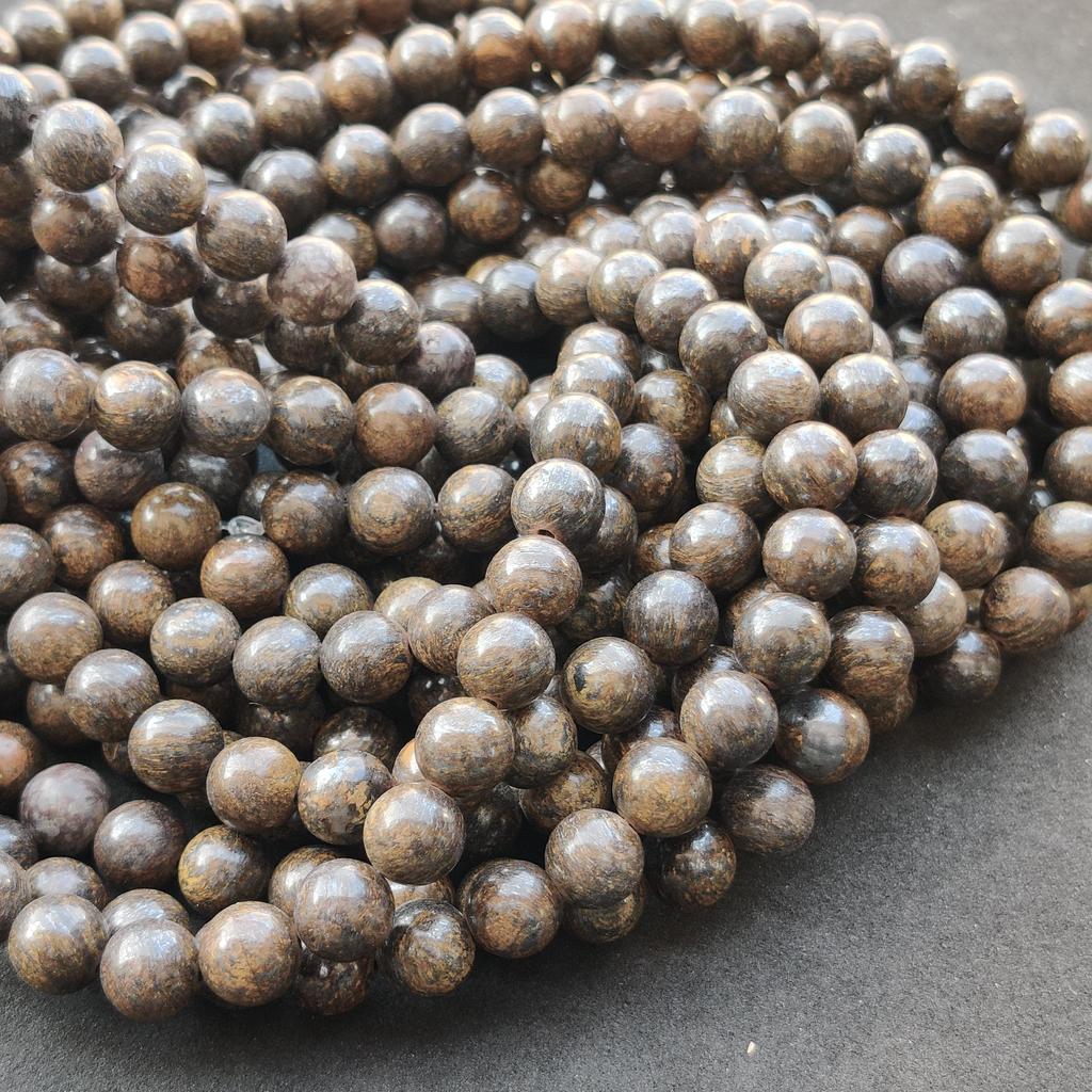 Natural Bronzite Round Beads, Healing Gemstone Loose Beads, DIY Jewelry Making for Bracelet Necklace, 6mm 8mm 10mm Size Beads, 14-15 Inch Beads.