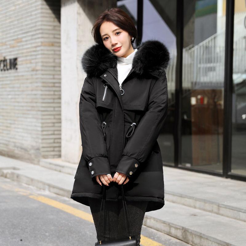 

Флис и более толстый пирог преодолевают женские короткие корейские версии свободного однотонного цвета с капюшоном на хлопковой подкладке XXXL чёрный