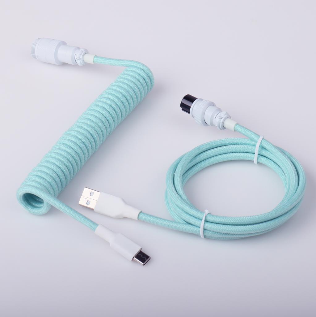 Custom Coiled Type C Gx16 Usb Cable Aviator Cable Usb C Cable Braided for Mechanical Keyboard