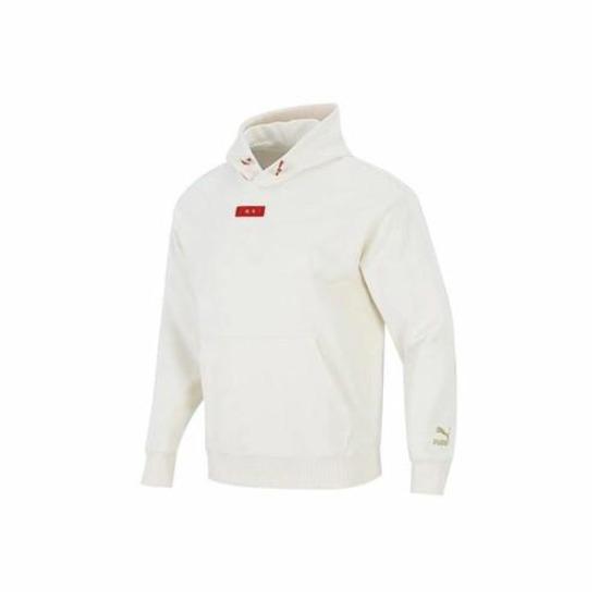 Puma Мужская белая вязаная спортивная толстовка с капюшоном, теплая EU XL