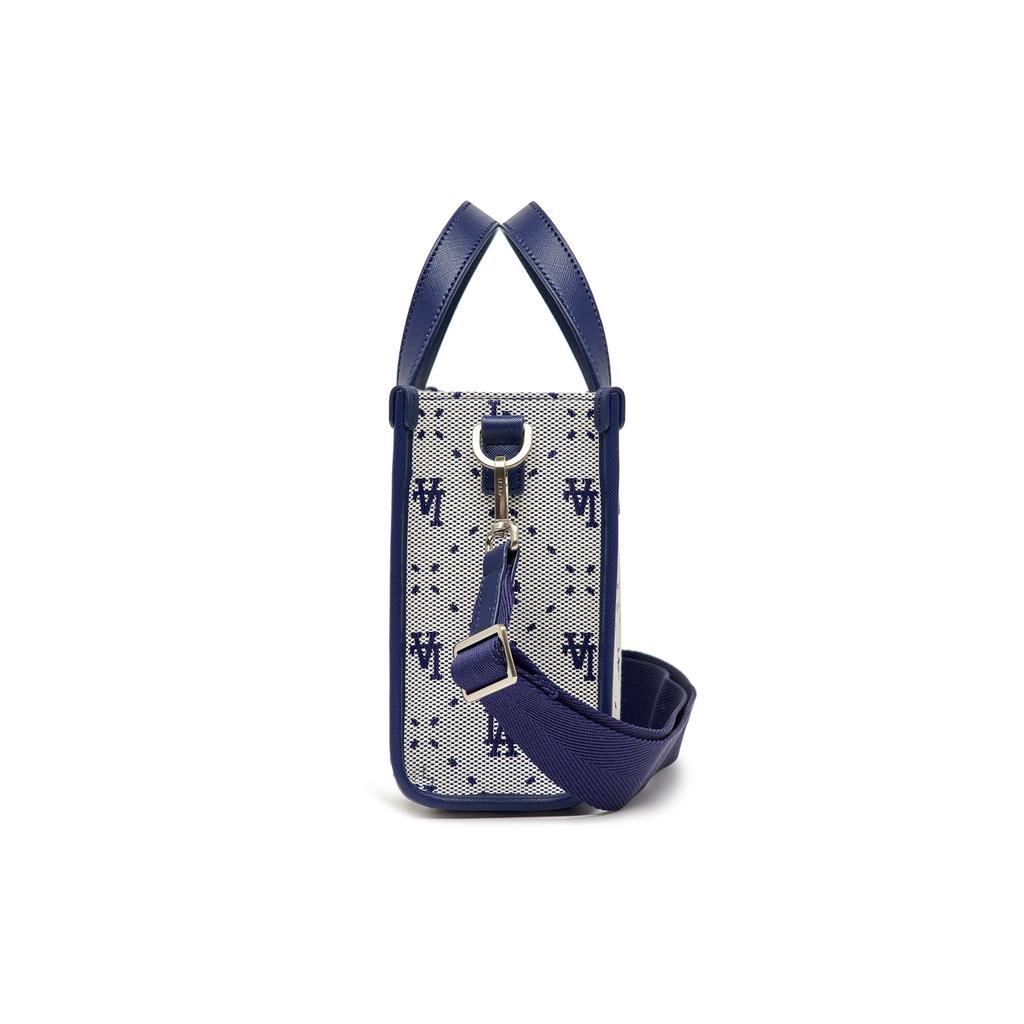 New MLB Artificial Leather Tote Bag Shopping Bag Handbag Crossbody Bag Shoulder Bag Small Size Women's Blue 3AORS013N-07NYL