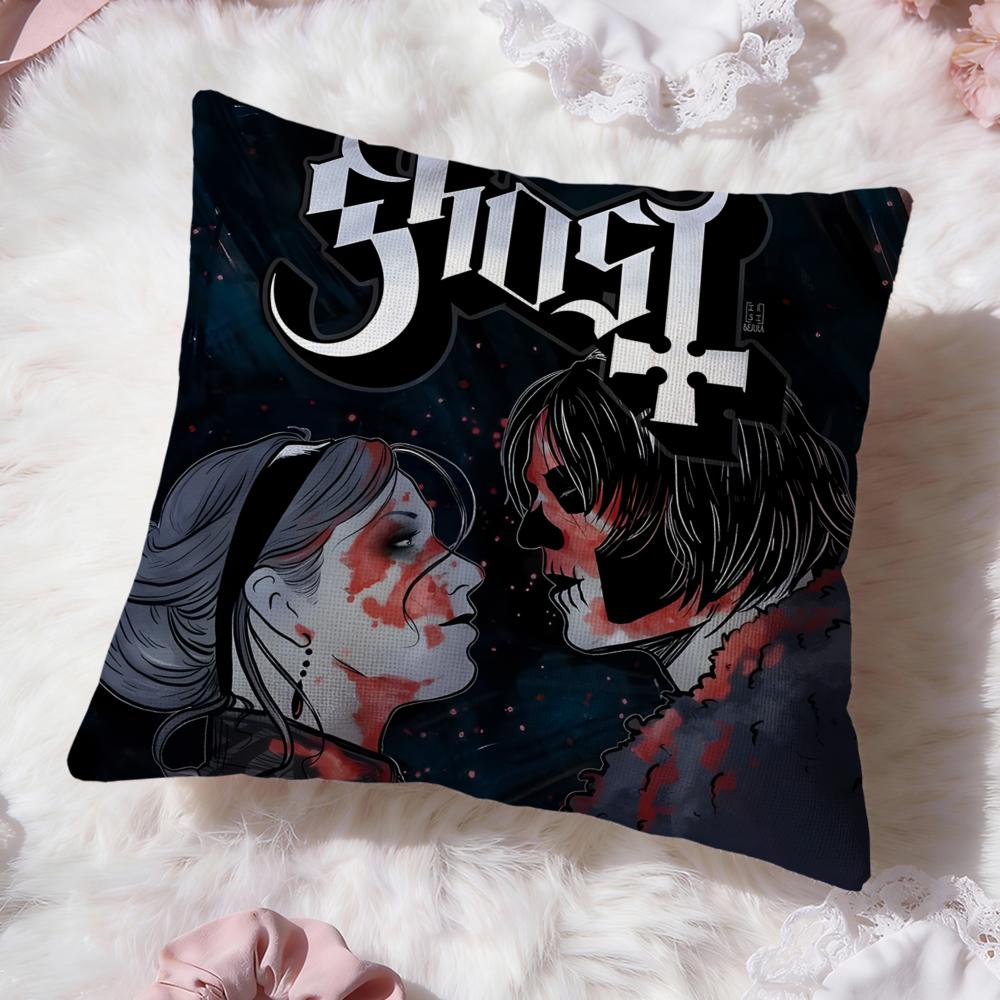 cool band Ghost Cushion Cover Premium Comfort Reversible Pillow Cove -Two in One Design for Any Room & Car Interior