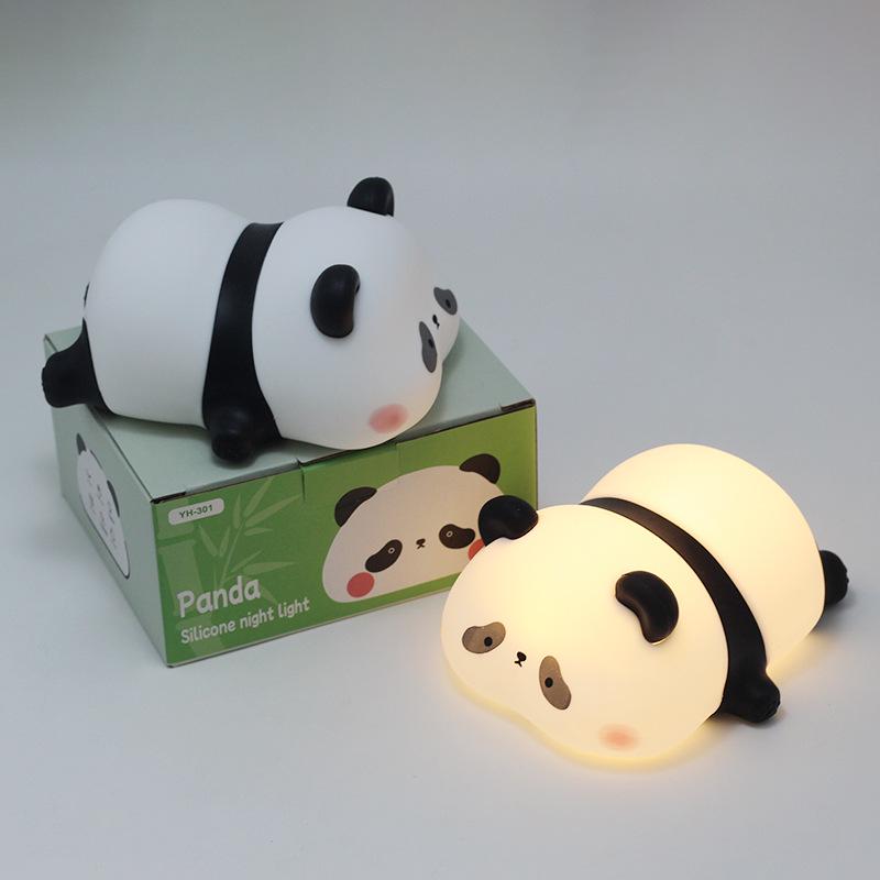 Adorable Panda Silicone Bedside Sleep Light - Perfect Nightstand Atmosphere Lamp & Gift