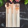 24Pcs/Pack Rose Gold Knives Forks Spoons Set Tableware Colorful Gilt Plastic Food Grade Disposable For Birthday Party Cake Fruit Desserts Dinner