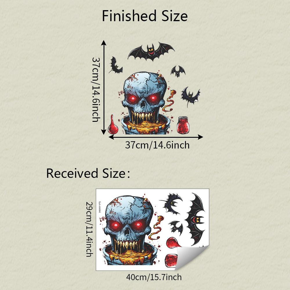 

Хэллоуин Ужас Череп Летучая мышь Ванная Туалет Туалет Украшение и Декоративные Наклейки