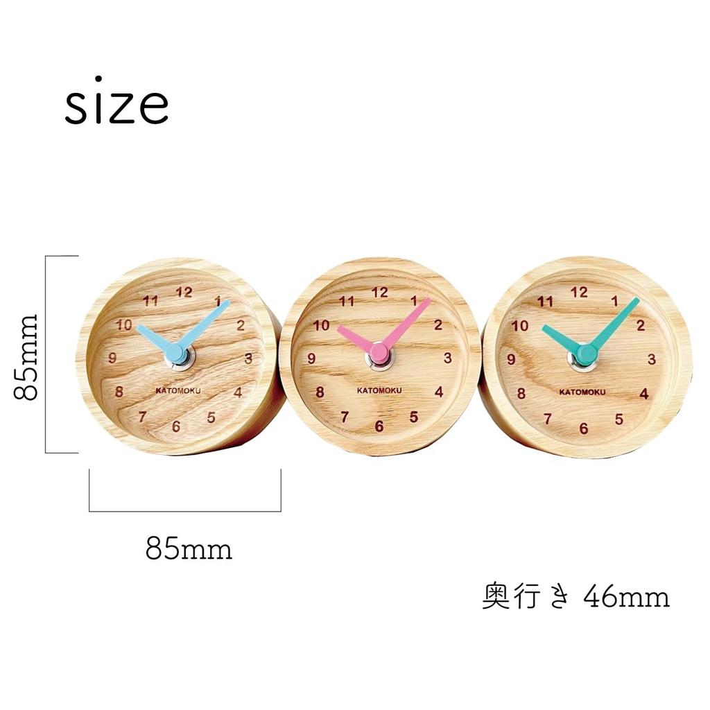 KATOMOKU Mini Clock km-125LP Light Pink 85mm