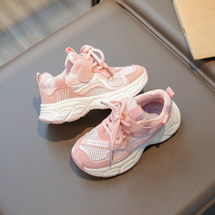 Children's sports shoes 2025 spring new boys' shoes girls' dad shoes mesh casual shoes breathable big children's shoes