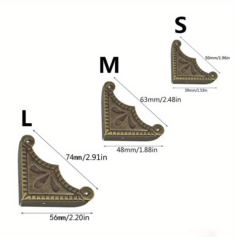 4pcs Antique Corner Box Gift Box Decorative Corner Iron Leather Corner Corner Right Angle Corner Box Corner Protection