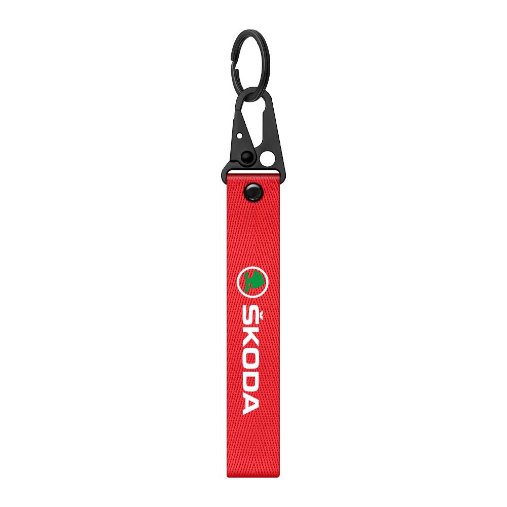 1Pcs Car Styling 3D Fashion Nylon Metal Keychain Key Rings Key Holder For Skoda Yeti Fabia Octavia 3 2 a5 a7 Kodiaq Rapid Karoq usbn43