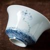 Large Hand-Painted Blue & White Ceramic Gaiwan