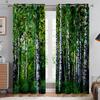2pcs Forest Scenery 3D Stereo Printing Curtain Grommets 100% Polyester Bedroom Living Room Kitchen Window Decorative Curtains