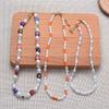 Fresh And Cute Colored Glazed Flower Pearl Necklace Beach Wind Handmade Beaded Necklace Temperament Collarbone Chain Jewelry