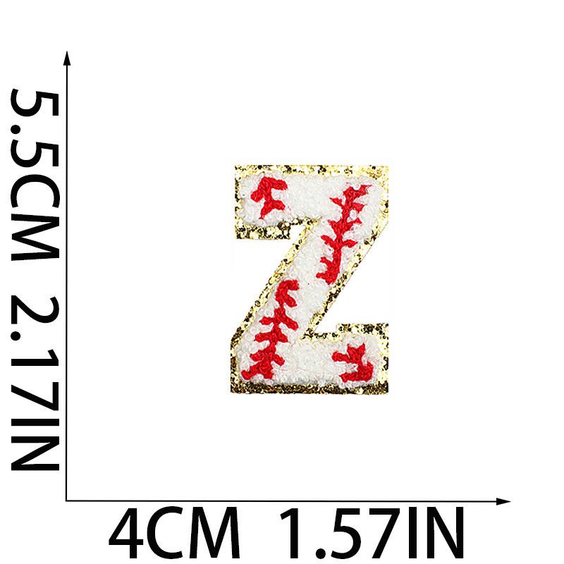 5.5Cm Baseball Pattern English Letter Embroidery Cloth Sticker Ironing Towel Embroidery Letter Patch Sticker Computer Embroidery Chapter Boy