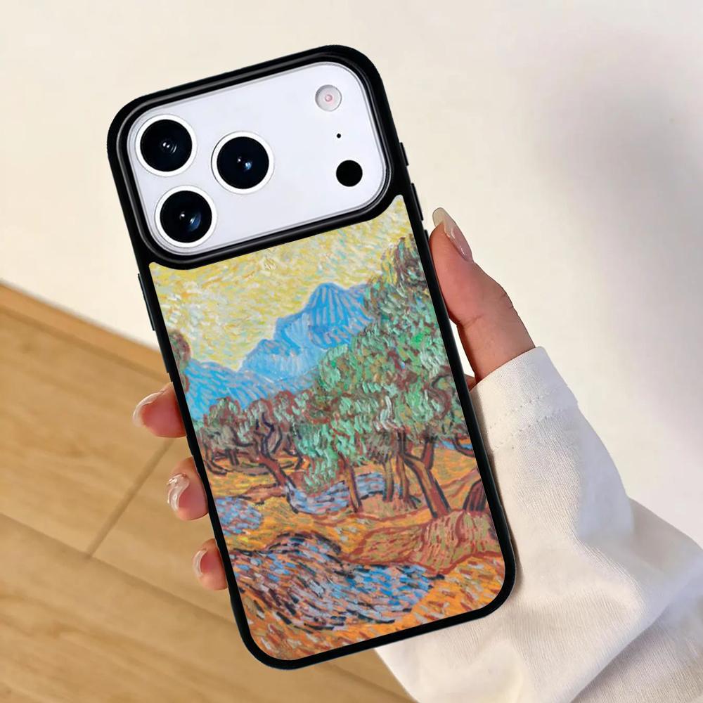Oil Painting Boho Flower Art Mobile Phone Case for IPhone 17 AIR 16pro Max 15 14 13 12 11 Bumper Cover