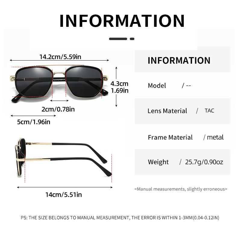 H6002 1pc PC Full-Rim Squared Frame for Women Korean Style Driving Europe and America Trend Retro Sunglasses