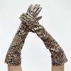 Trendy Animal Pattern Extended Cuffs Gloves With Soft PU Fashion Costume Accessory For Cold Weather Protection