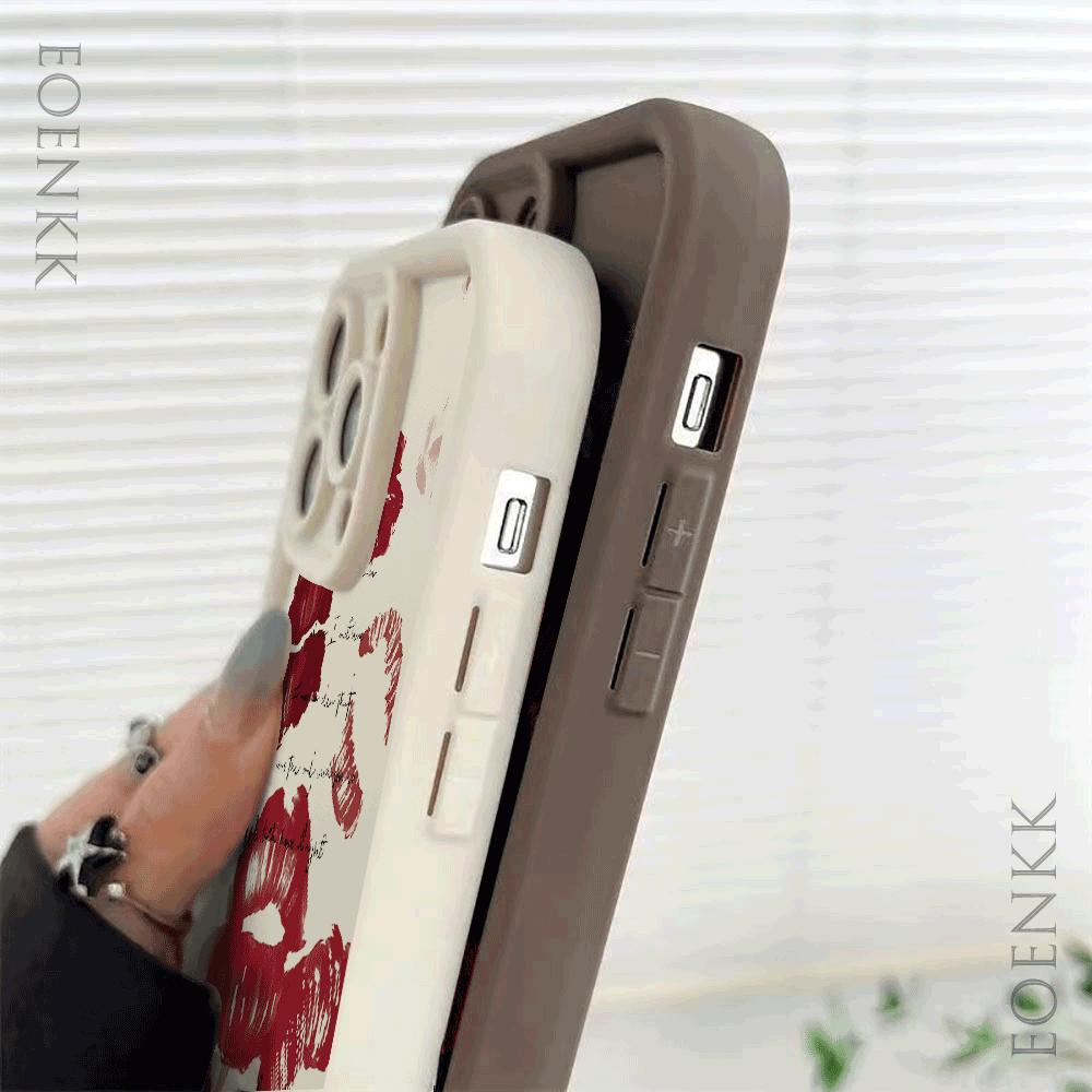 Fashion Sexy Red Lip Print Phone Case For iPhone 16 15 14 13 12 11 Pro Max XS Max X XR 12 13 Mini 14 15 16 Plus Soft Candy Cover