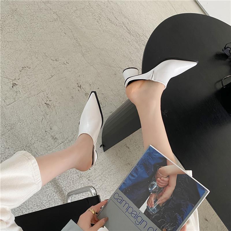 2024 New Baotou Half Slippers Female Summer Wear Muller Shoes Sandals Woman Shoes High Heels Sexy Shoes for Women Sandals
