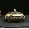 Three-Legged Dragon & Phoenix Alloy Incense Burner - Flat-Bottomed God of Wealth Furnace for Buddha Offerings