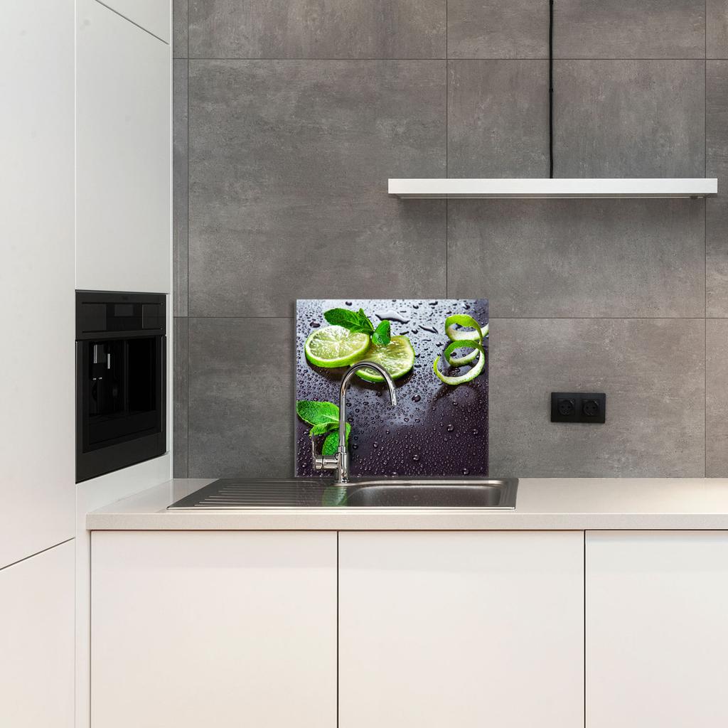 PANEL SZKLANY DO KUCHNI 65x60 Limonka