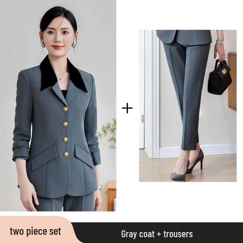 Autumn/Winter Elegant Two-Piece Casual Suit - High-Sense Blazer Jacket with Chic Style