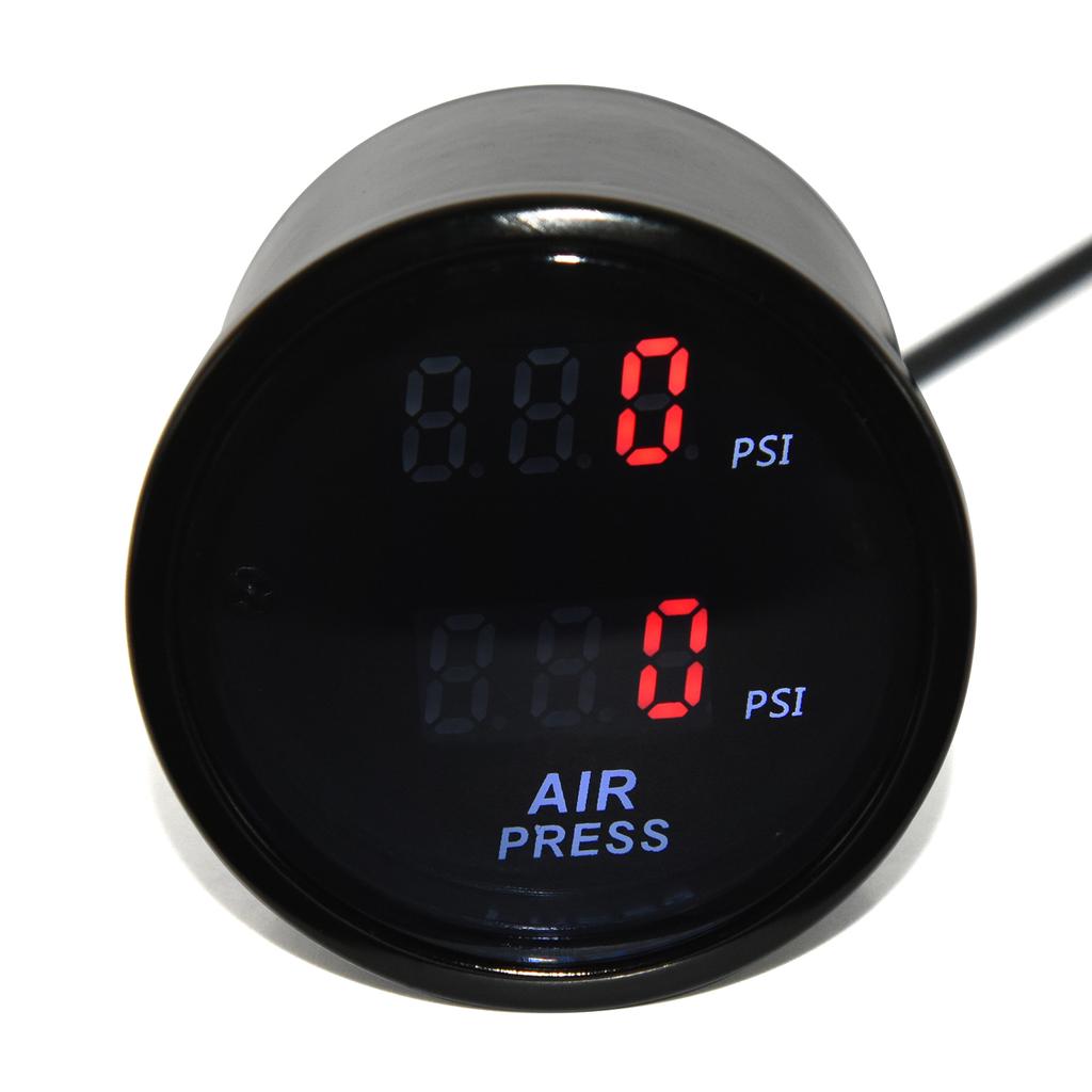 AD 52mm Digital Air Suspension Pressure Gauge 290 PSI Bar Blue Red LED with 1/8NPT Electronic Sensors Dual Air Pressure Gauge