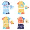 2026 Boys' Giraffe Sun Protection Swimsuit: Short Sleeve and Shorts Two-Piece Set