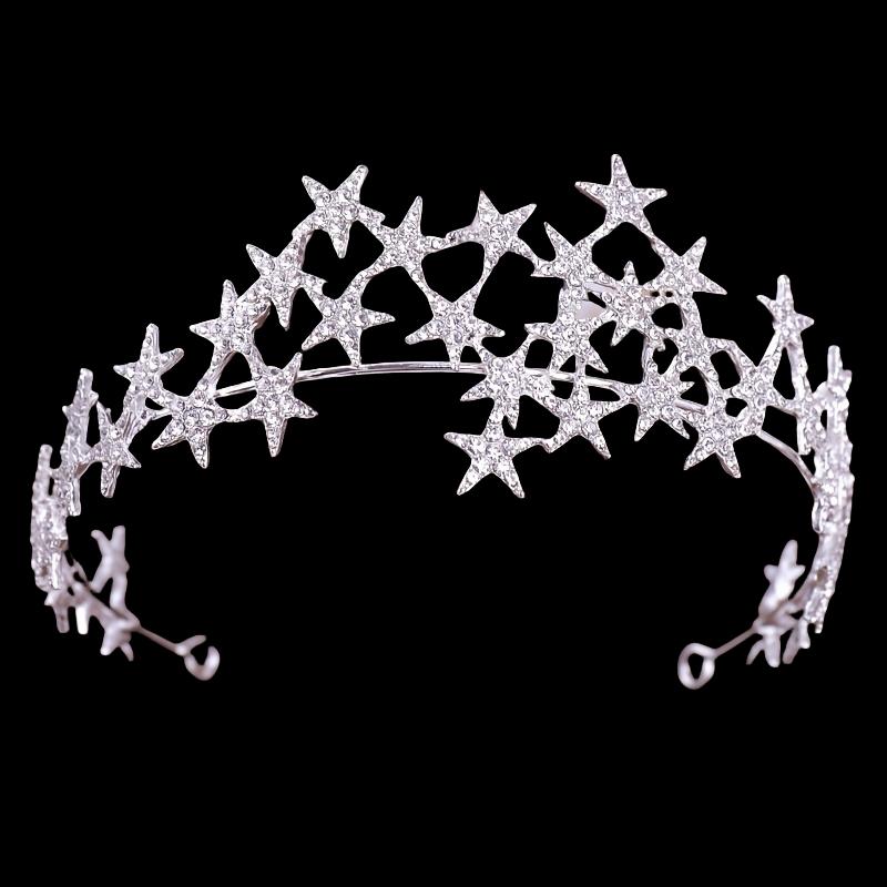 Silberne Kristall Diademe und Kronen Haarreif für Damen Party Braut Hochzeit Haarschmuck Schmuck Krone Diadem Haarreif Geschenk