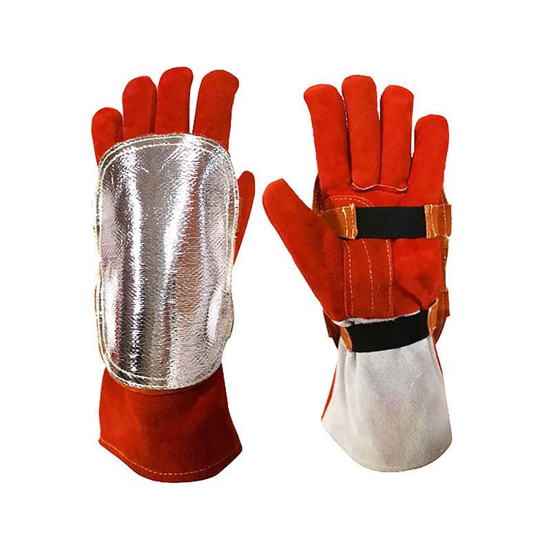 Tampă de mână pentru sudare din spate aluminizată Tampă de mănuși ignifugă pentru sudor cuptor de topire a metalelor sudare cazan industrial de camping