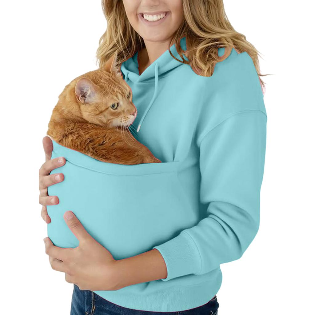 Women's  Fashion Zipper Hoodie Long Sleeve Hooded Pullover Sweatshirt Casual Solid Color Tops With Pockets
