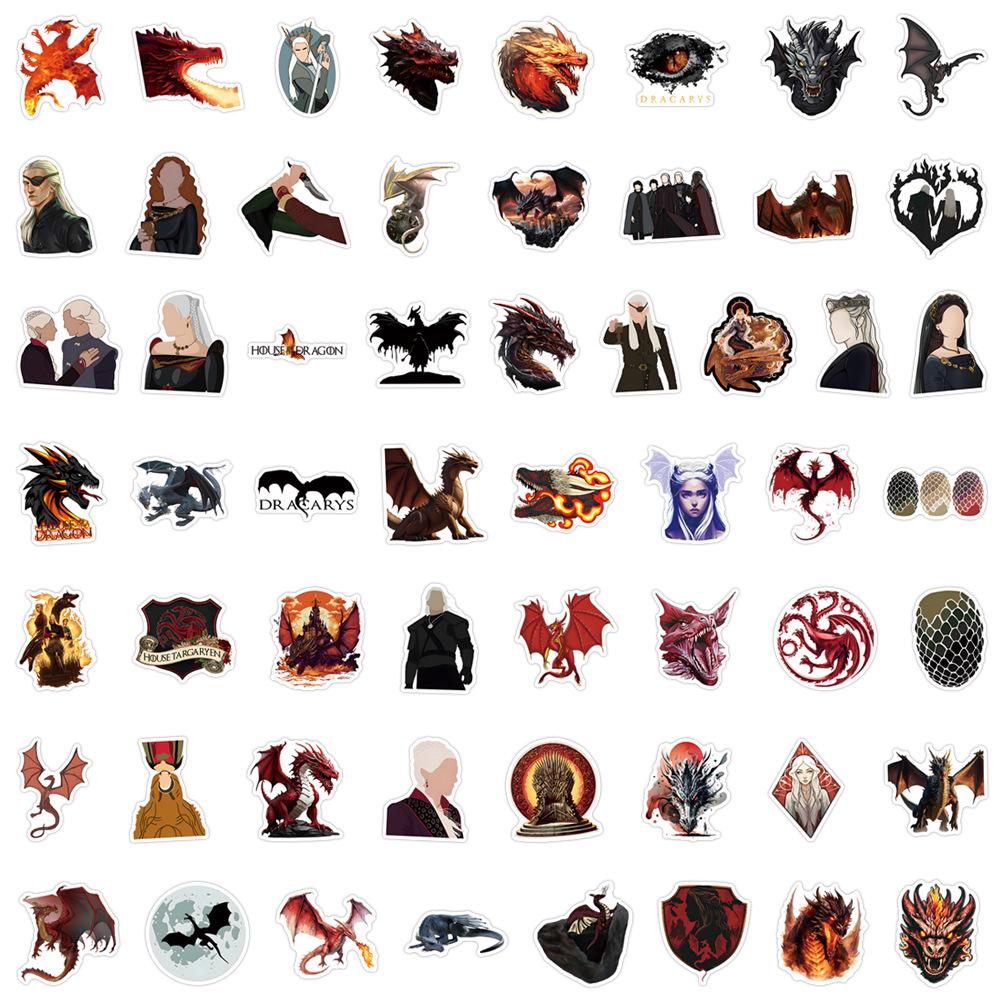 55-Sheet House of the Dragon Graffiti Waterproof Stickers