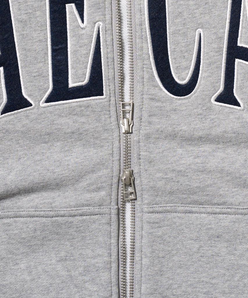 Aeca Aeca Applique Zip Up Hoodie-Grey
