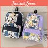 Trendy Large Capacity Canvas Backpack For Girls With Cute Bear Design In Multiple Colors