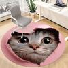 1PC Kitten Heart Office Round Area Rug, Indoor Mat Suitable ForOffice, Under Office Chairs Bedroom Living Room Home Decor, Room Deco,  F018
