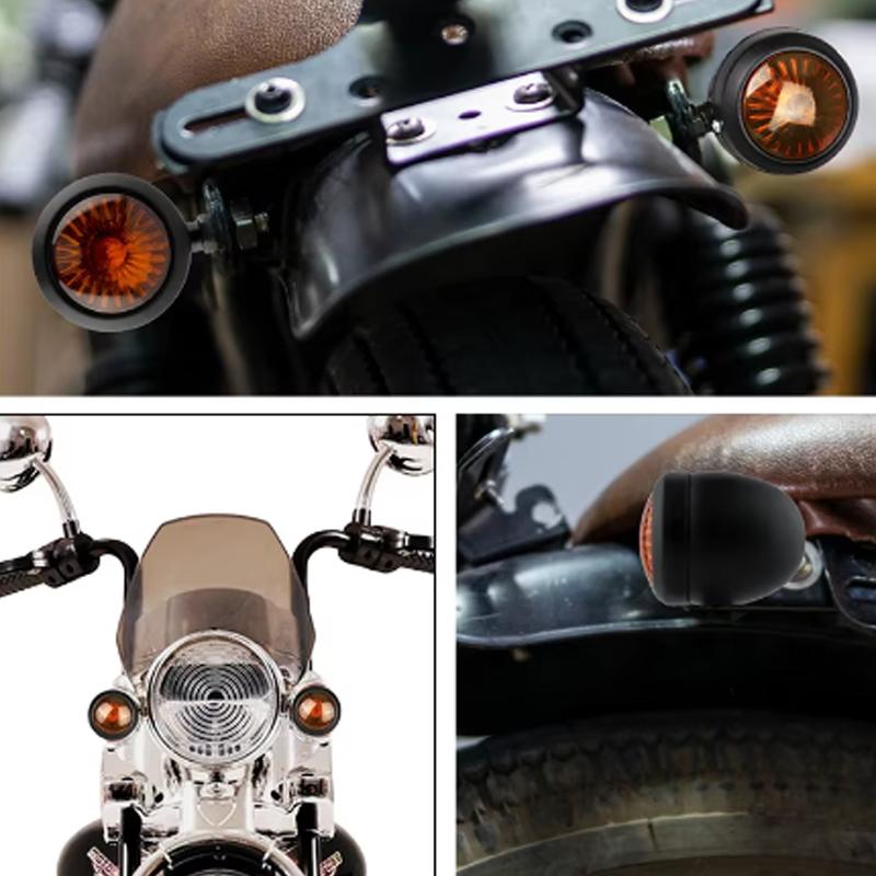 Chrome Bullet Motorcycle Turn Signal Indicator Light Retro Motorbike Blinker Lamp For Honda Yamaha Cafe Racer Bobber Signal Lamp