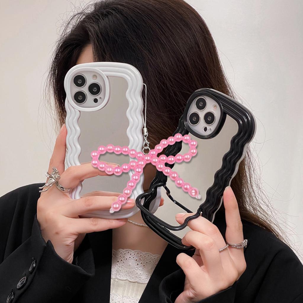 Bunte handgefertigte Perlen-Schleifchen-Schlüsselanhänger, auffällige Handykette mit unverwechselbaren Perlen, Perlen-Schleifchen für Tasche, Schlüssel